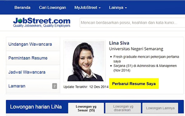 Trang web tuyển dụng của Jobstreet 