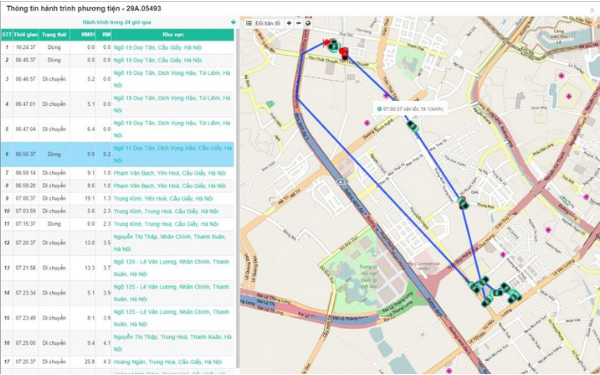 Nắm bắt tức thời lộ trình di chuyển của nhân sự qua bản đồ số GPS trên FastWork