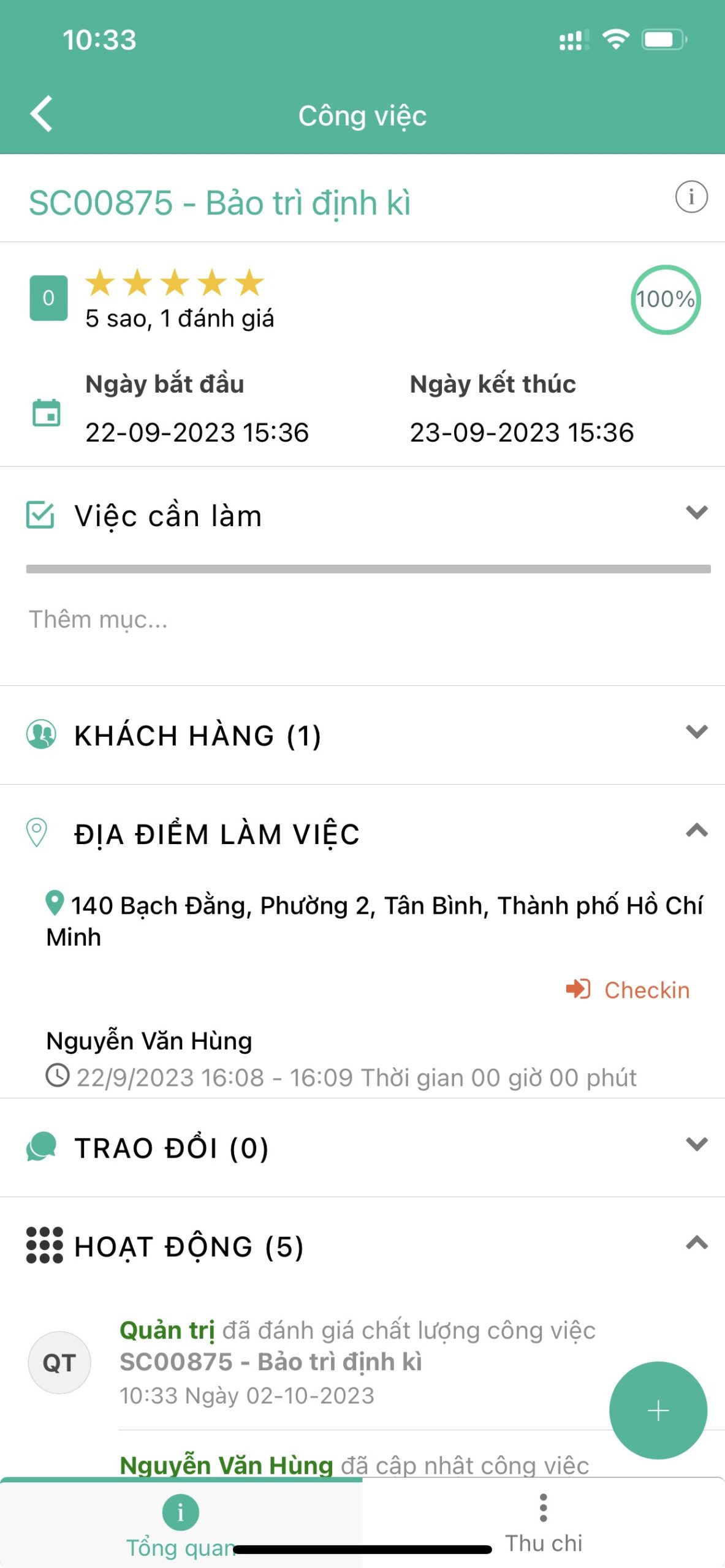 Quản lý công việc trên phần mềm FastCons