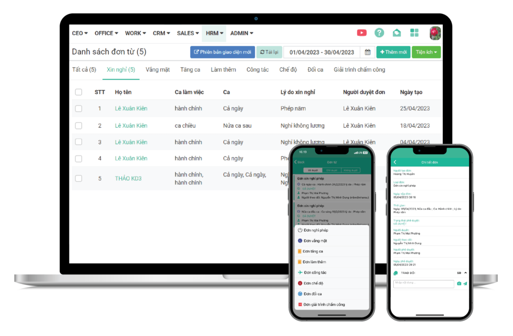 Hệ thống đơn từ & quỹ phép online trên FastWork