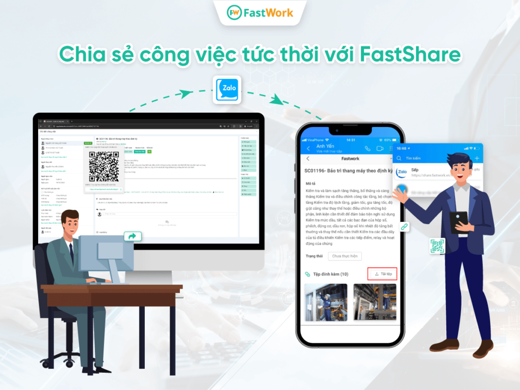 Giới thiệu tính năng chia sẻ công việc trên phần mềm FastWork