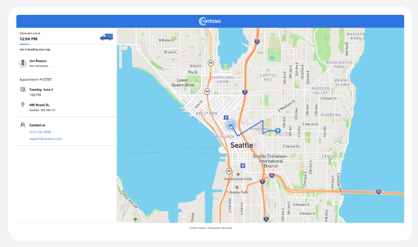 Giao diện phần mềm Microsoft 365 Field Service