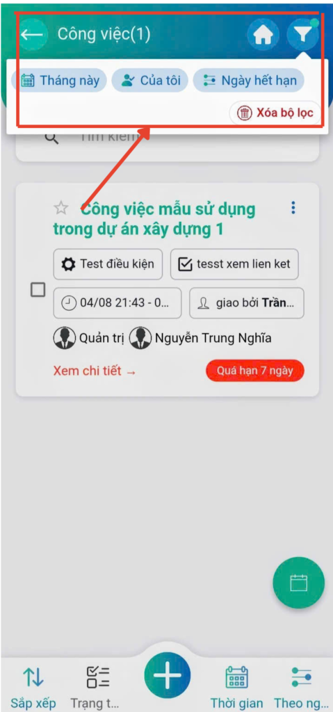 Giao diện mới FastWork mobile