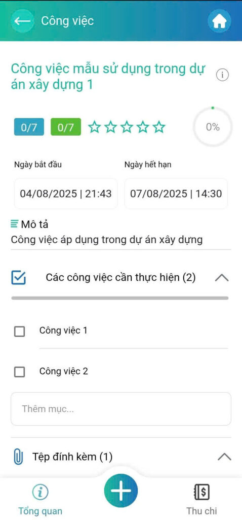 Giao diện mới FastWork mobile