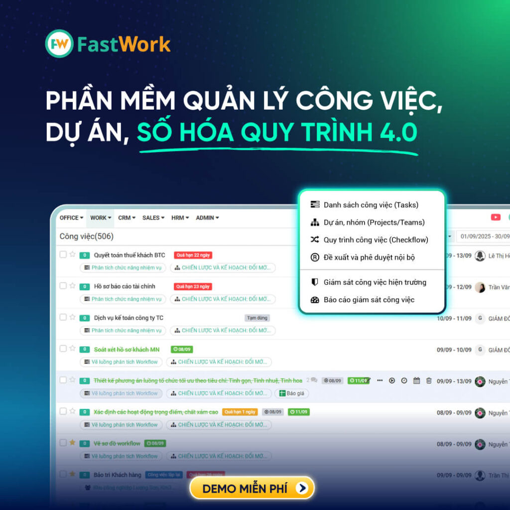 phần mềm quản lý dự án FastWork Project